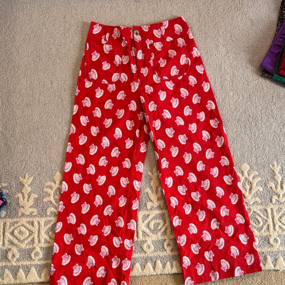 Anthropologie Red Shell Pattern